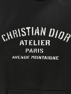 Black Cotton Chest Text Pullover - Men's