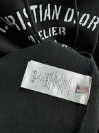 Black Cotton Chest Text Pullover - Men's