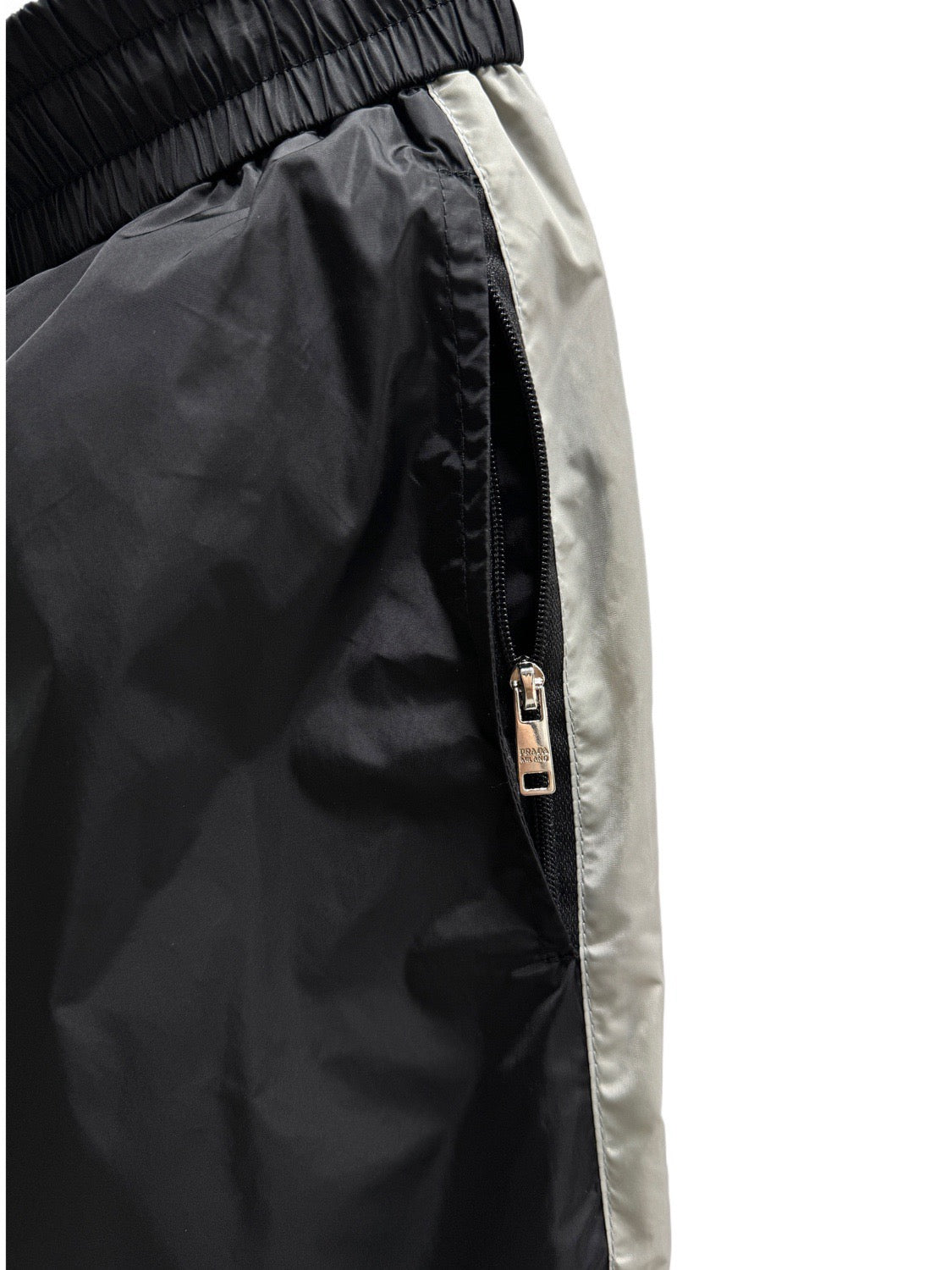 Black Nylon Side Stripe Joggers - Men's