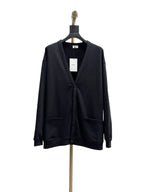 Black Wool V-Neck Cardigan - Men's