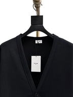 Black Wool V-Neck Cardigan - Men's