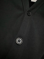 Black Wool V-Neck Cardigan - Men's