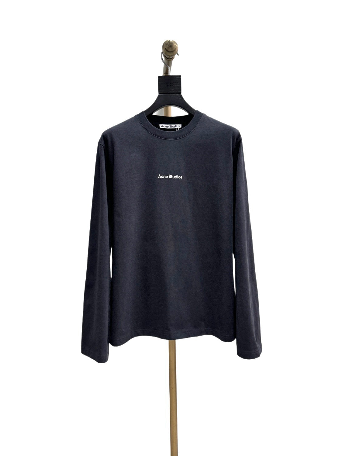 Black Cotton Plain Long-Sleeve - Men's