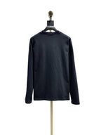Black Cotton Plain Long-Sleeve - Men's