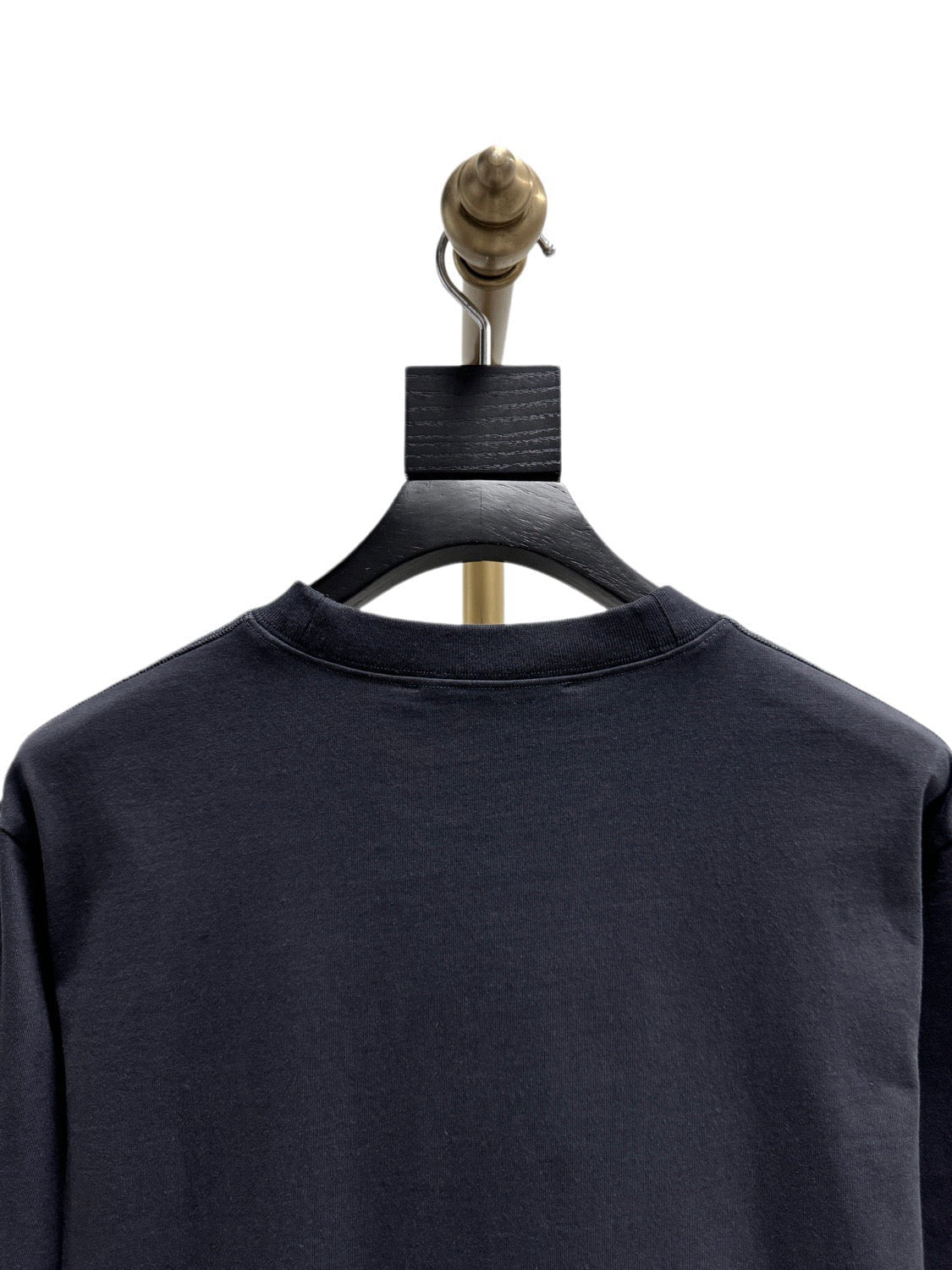 Black Cotton Plain Long-Sleeve - Men's