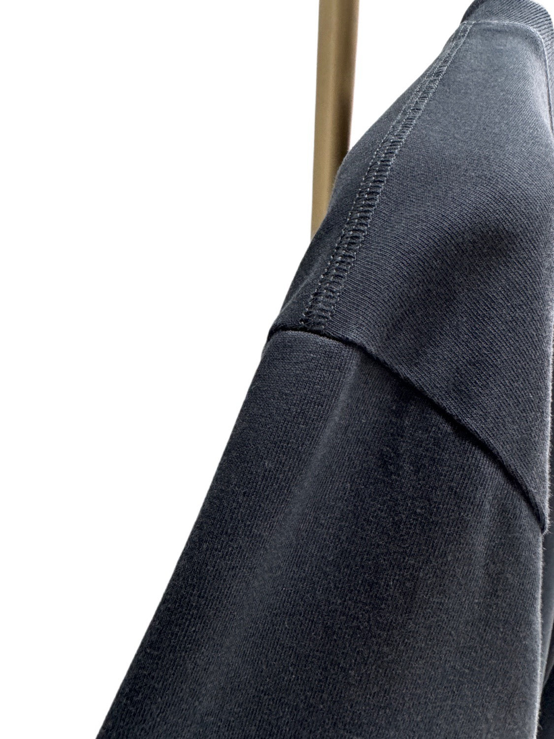 Black Cotton Plain Long-Sleeve - Men's