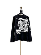 Black Wool Knight Intarsia Crewneck - Men's