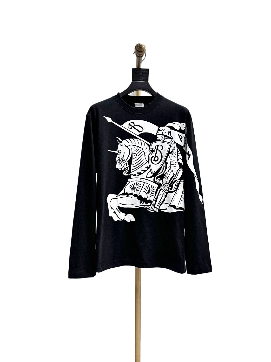Black Wool Knight Intarsia Crewneck - Men's