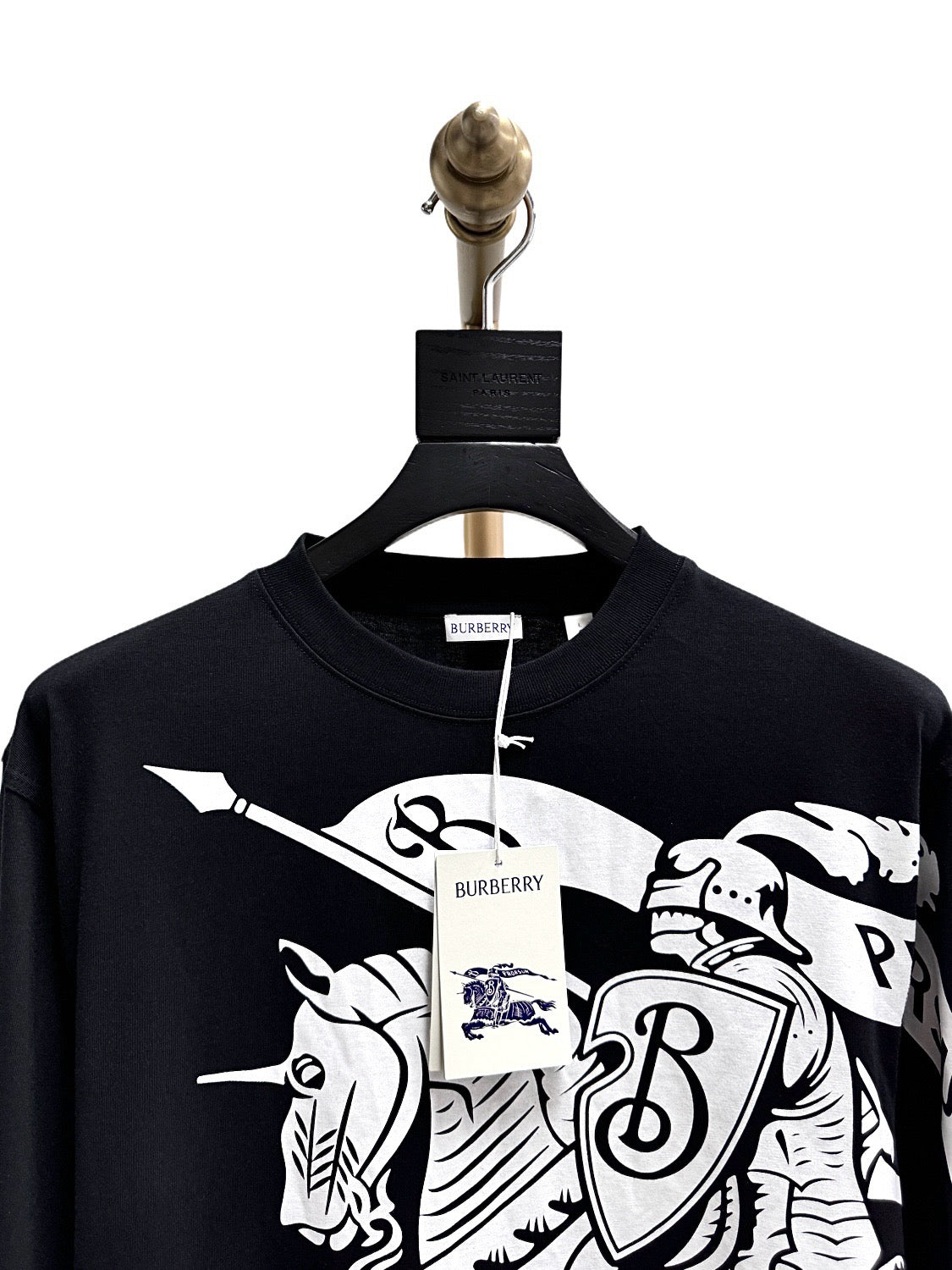 Black Wool Knight Intarsia Crewneck - Men's