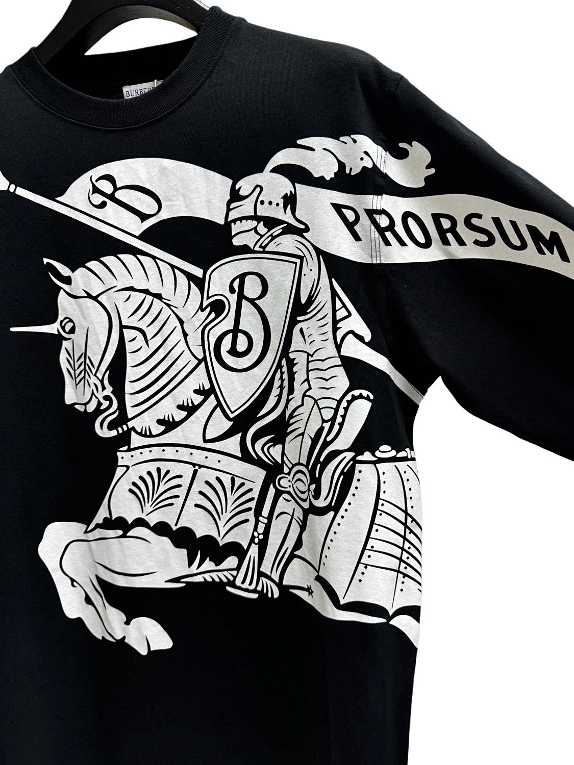 Black Wool Knight Intarsia Crewneck - Men's