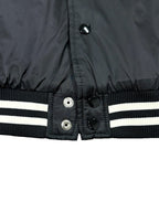 Black Satin Striped Trim Bomber - Men's