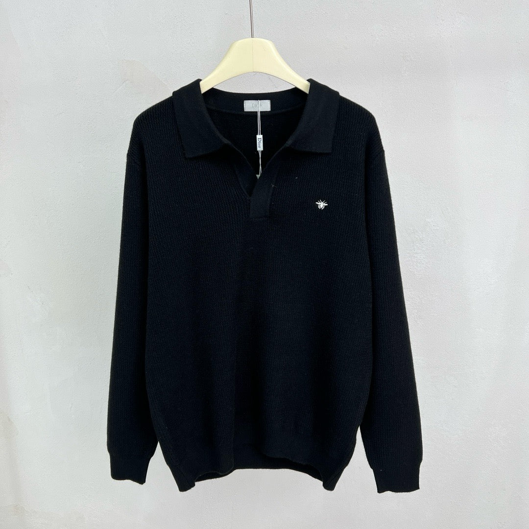 Grey Knit Plain Long-Sleeve - Men's