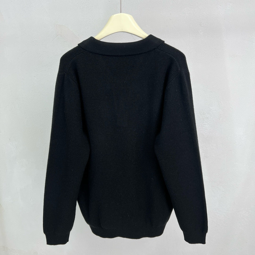 Grey Knit Plain Long-Sleeve - Men's
