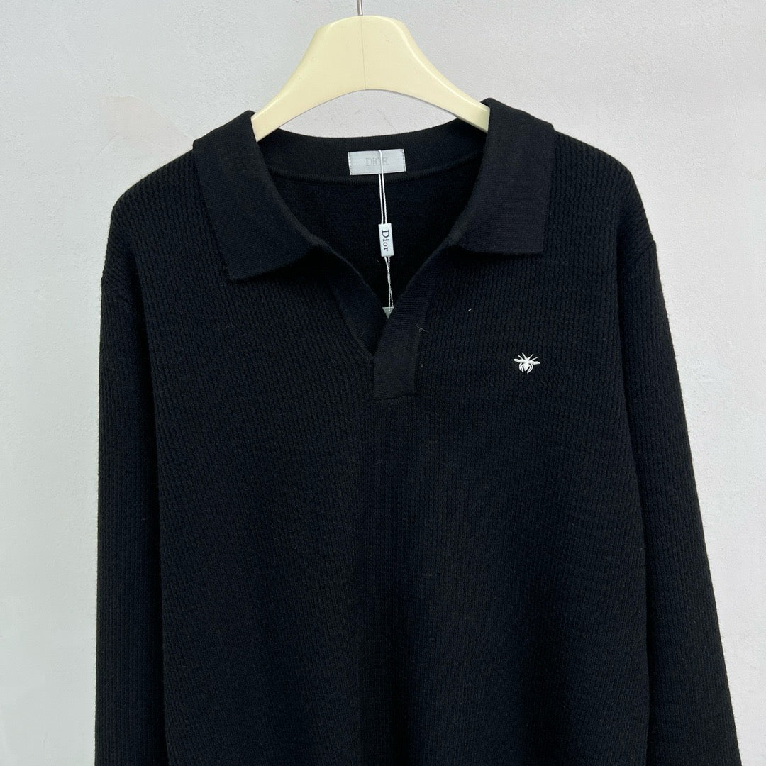 Grey Knit Plain Long-Sleeve - Men's