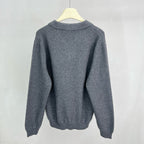 Grey Knit Plain Long-Sleeve - Men's