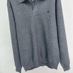 Grey Knit Plain Long-Sleeve - Men's
