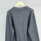 Grey Knit Plain Long-Sleeve - Men's