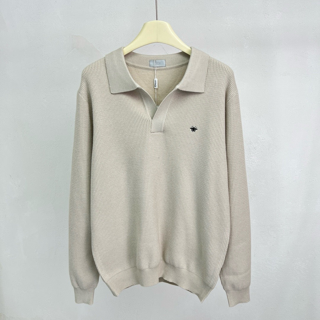 Grey Knit Plain Long-Sleeve - Men's