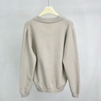 Grey Knit Plain Long-Sleeve - Men's