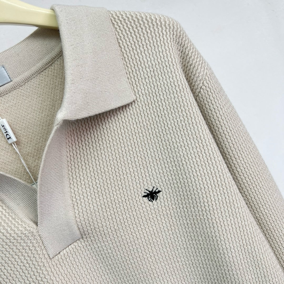 Grey Knit Plain Long-Sleeve - Men's