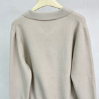 Grey Knit Plain Long-Sleeve - Men's