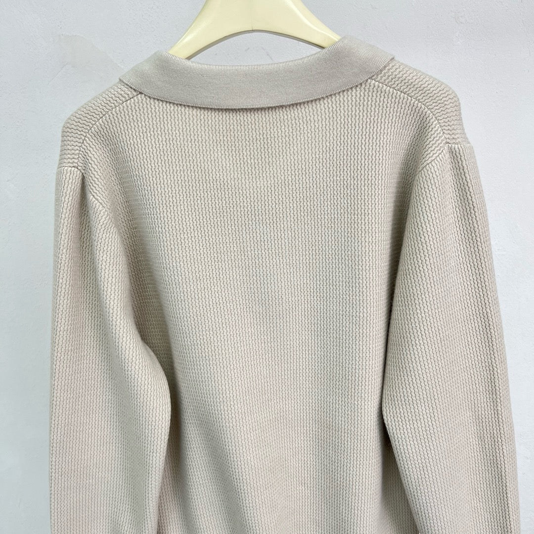 Grey Knit Plain Long-Sleeve - Men's