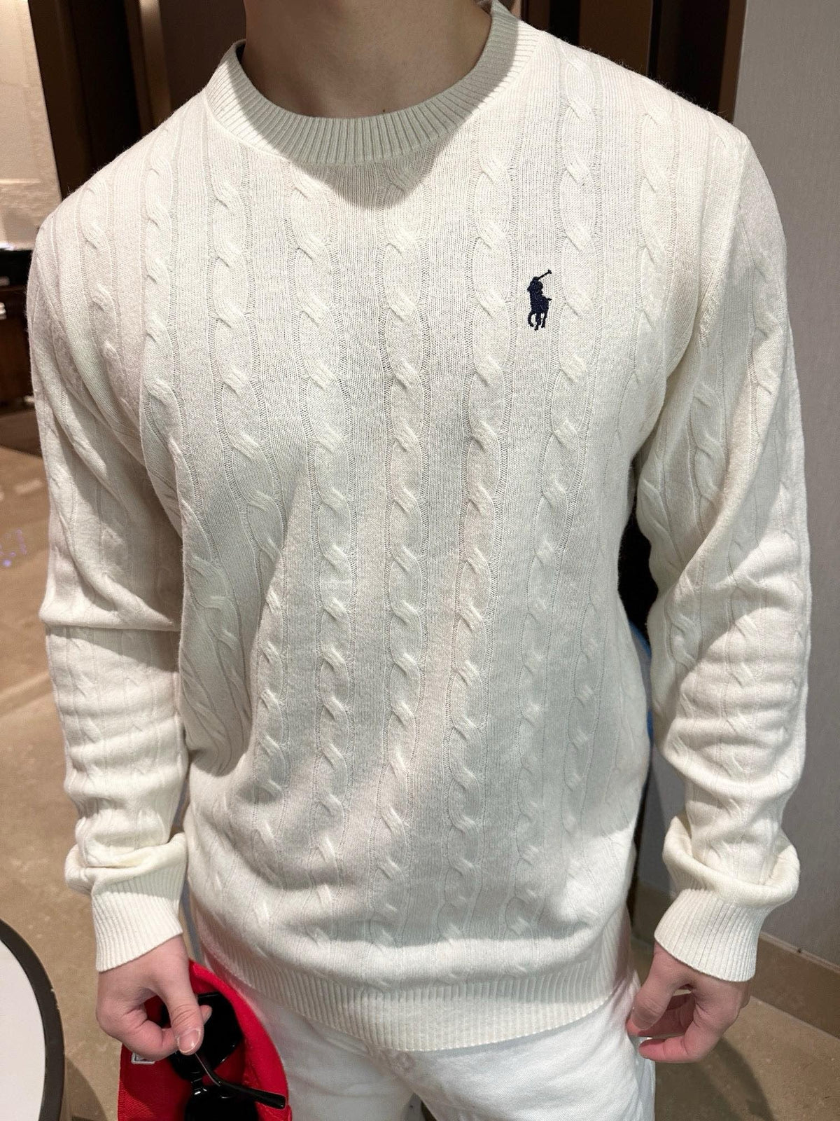 White and Grey Sweater - Men's
