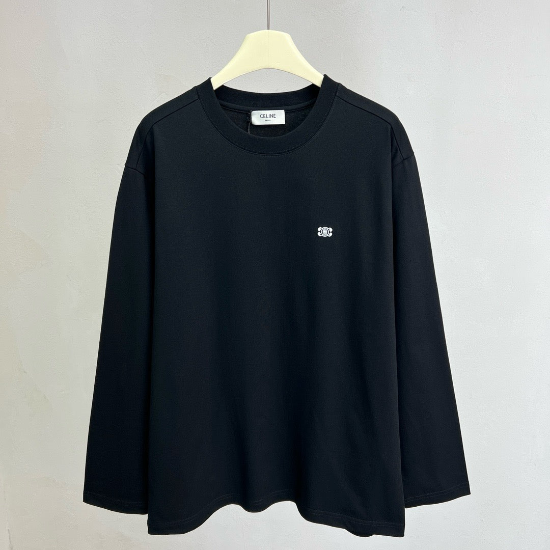 Red Cotton Chest Logo Long-Sleeve - Men's