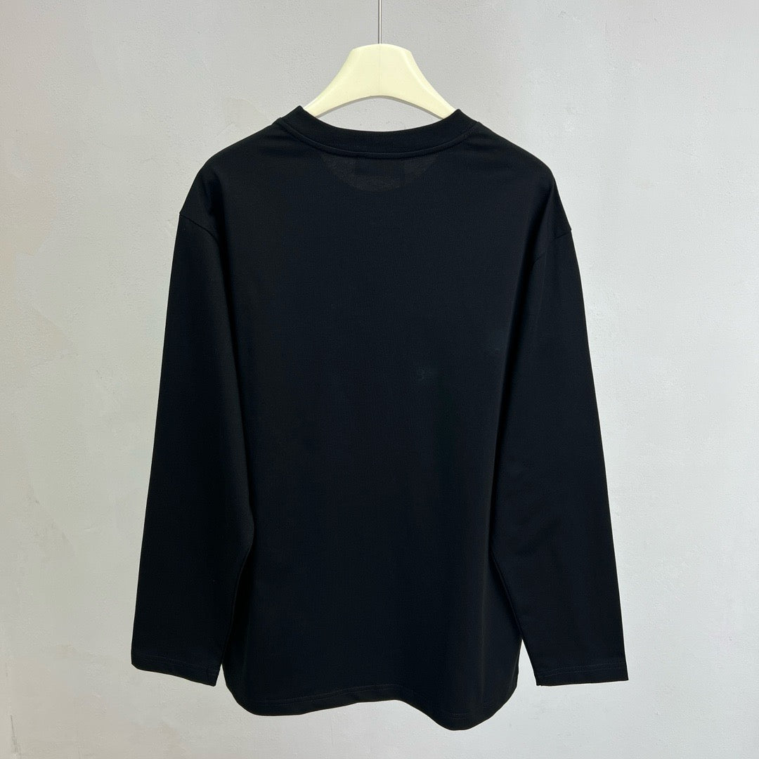 Red Cotton Chest Logo Long-Sleeve - Men's