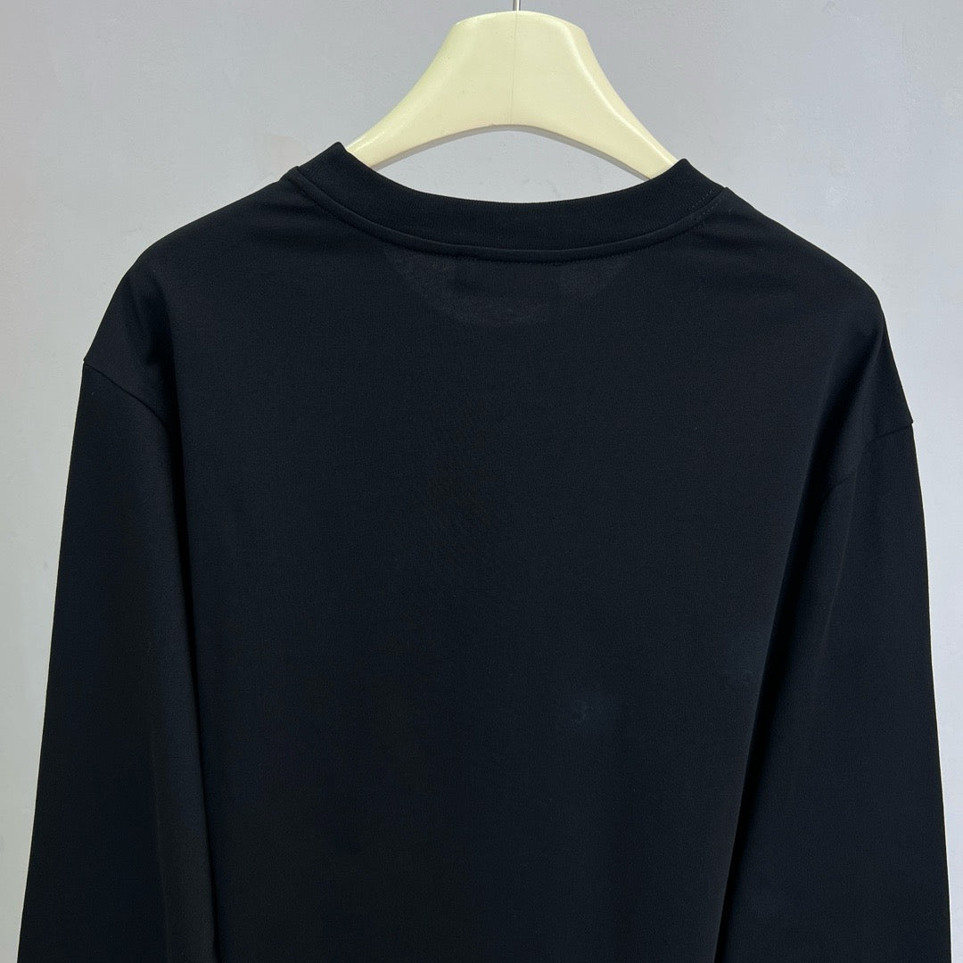 Red Cotton Chest Logo Long-Sleeve - Men's