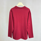 Red Cotton Chest Logo Long-Sleeve - Men's
