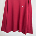 Red Cotton Chest Logo Long-Sleeve - Men's