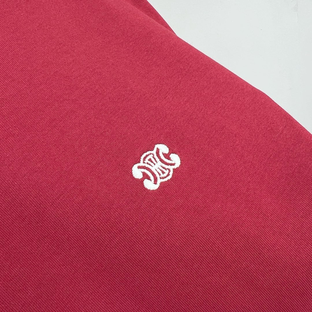 Red Cotton Chest Logo Long-Sleeve - Men's