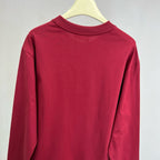 Red Cotton Chest Logo Long-Sleeve - Men's