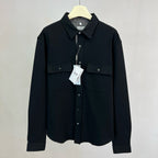 Black Cotton Flap Pocket Overshirt - Men's