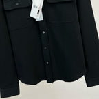 Black Cotton Flap Pocket Overshirt - Men's