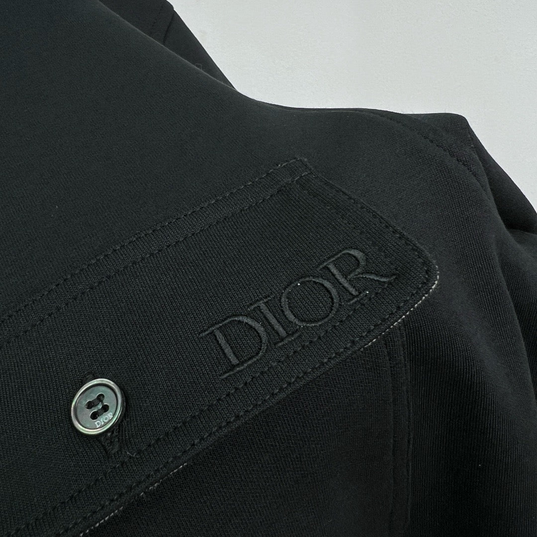 Black Cotton Flap Pocket Overshirt - Men's
