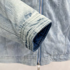 Blue Denim Washed Hooded - Men's