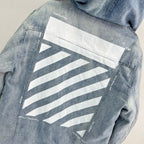 Blue Denim Washed Hooded - Men's