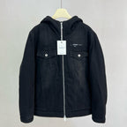 Blue Denim Washed Hooded - Men's
