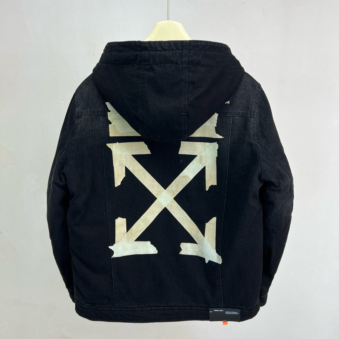 Blue Denim Washed Hooded - Men's