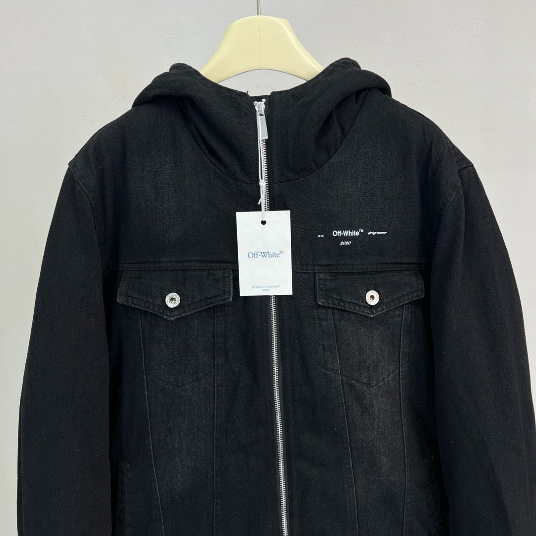 Blue Denim Washed Hooded - Men's