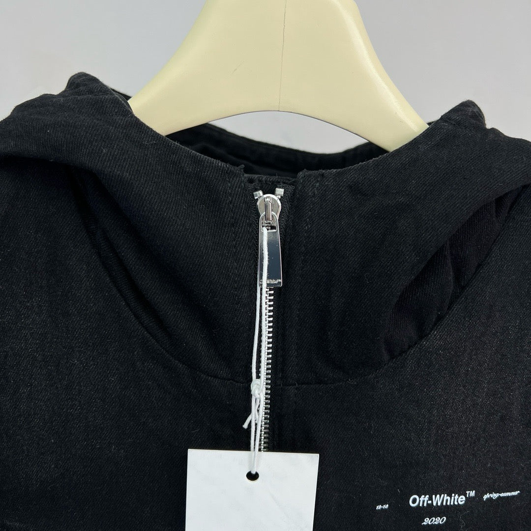 Blue Denim Washed Hooded - Men's
