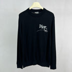 Black Wool Signature Crewneck - Men's