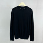 Black Wool Signature Crewneck - Men's