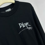 Black Wool Signature Crewneck - Men's