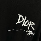 Black Wool Signature Crewneck - Men's
