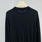 Black Wool Signature Crewneck - Men's