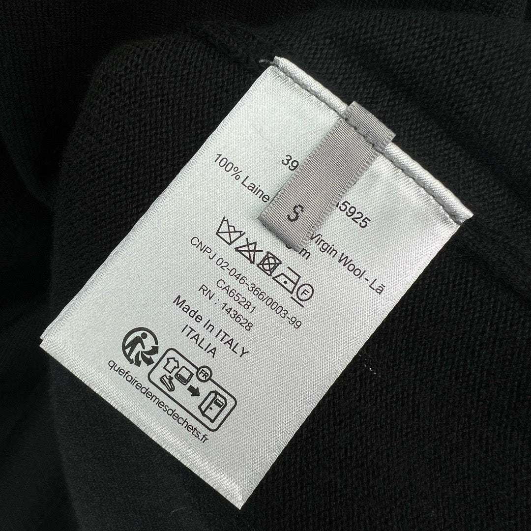 Black Wool Signature Crewneck - Men's