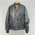Grey Satin Plain Bomber - Men's